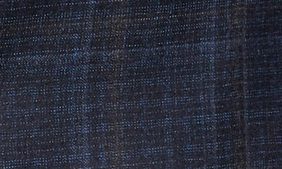 Emporio Armani Plaid Virgin Wool Blazer In Solid Medium Blue