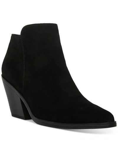 Aqua College Nellie Womens Leather Zipper Booties In Black