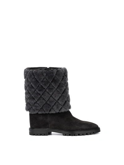 Aquatalia Casandra Genuine Shearling Winter Boot In Grey