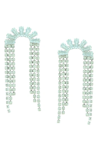 Shop Olivia Welles Emelia Crystal Drop Earrings In Aqua