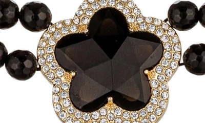 Shop Eye Candy Los Angeles Elizabeth Agate Beaded Necklace In Black
