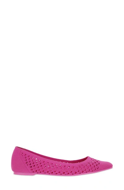 Shop Mia Lovi Knit Pointed Toe Flat In Pink