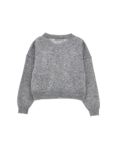 Monnalisa Lace-trimmed Wool Cardigan In Grey