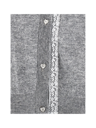 Shop Monnalisa Supersoft Cardigan With Bow In Grey