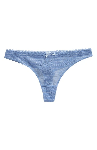 Shop Etam Panama Lace Thong In Blu Provence