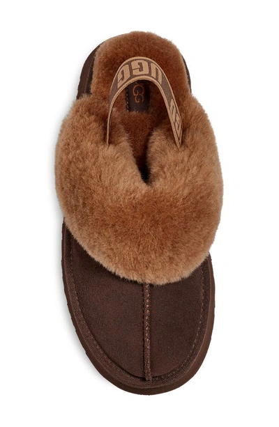 Shop Ugg Funkette Genuine Shearling Slipper In Burnt Cedar