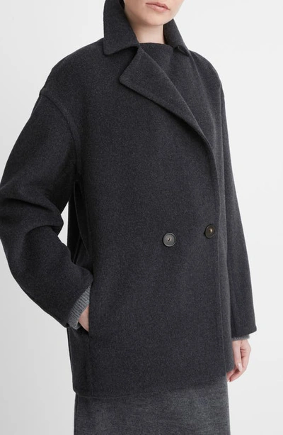 Shop Vince Recycled Wool Blend Car Coat In Heather Charcoal