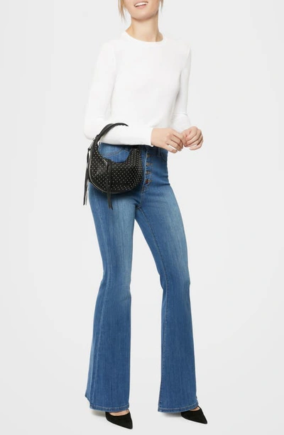 Shop Aimee Kestenberg Mini Roxbury Leather Top Handle Bag In Black W Micro Studs
