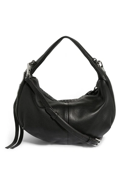 Shop Aimee Kestenberg Mini Roxbury Leather Top Handle Bag In Black W Micro Studs