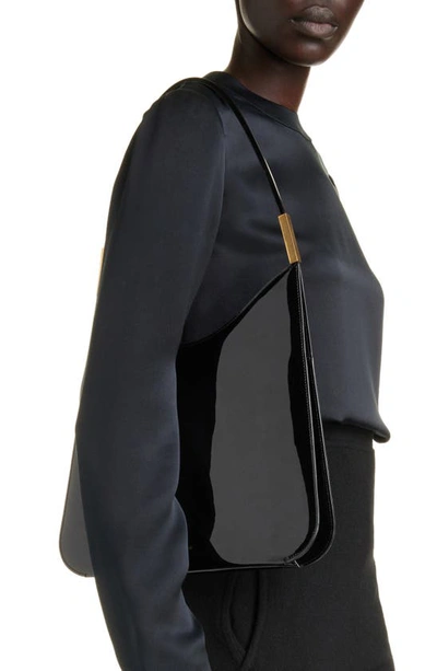 Saint Laurent Sac Patent Leather Hobo Bag In Nero