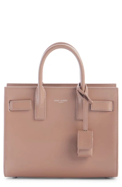 Shop Saint Laurent Baby Sac De Jour Leather Tote In Dark Old Rose