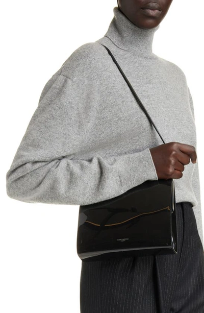 Shop Saint Laurent Small Sac Patent Shoulder Bag In Nero/ Nero
