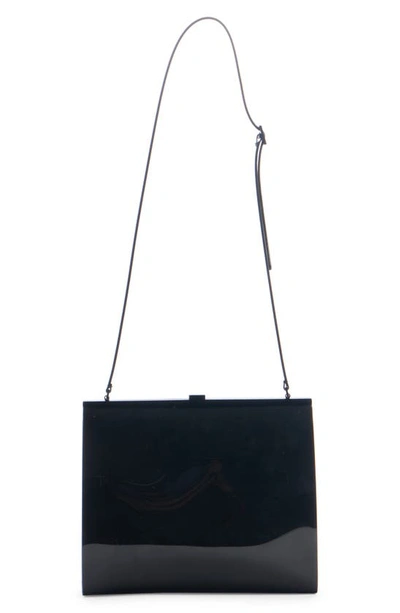 Shop Saint Laurent Small Sac Patent Shoulder Bag In Nero/ Nero