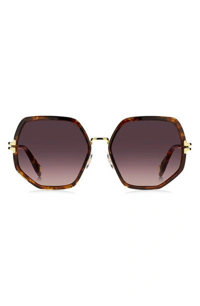 Shop Marc Jacobs 58mm Gradient Angular Sunglasses In Havana Gold/ Brown Gradient