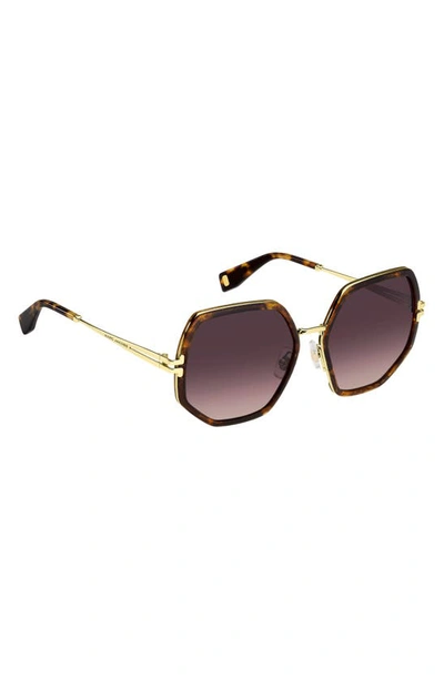 Shop Marc Jacobs 58mm Gradient Angular Sunglasses In Havana Gold/ Brown Gradient