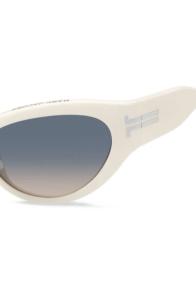 Shop Marc Jacobs 61mm Wrap Cat Eye Sunglasses In Ivory/ Gray Brown