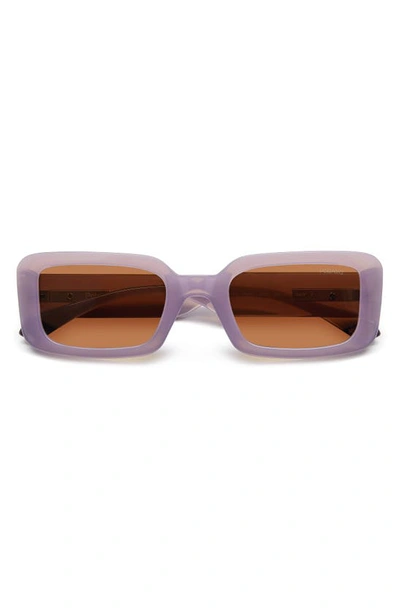 Polaroid 52mm Polarized Rectangular Sunglasses In Lilac/ Copper Polarized