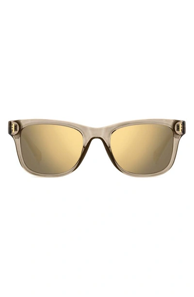 Shop Polaroid 51mm Polarized Square Sunglasses In Beige/ Grey Gold Polarized