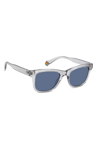 Shop Polaroid 51mm Polarized Square Sunglasses In Grey/ Blue Polarized