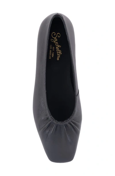 Seychelles The Little Things Womens Metallic Leather Ballet Flats In Black