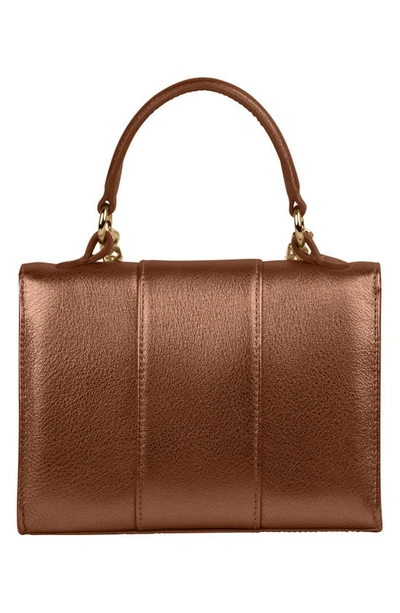 Shop Liselle Kiss Meli Leather Top Handle Bag In Bronze