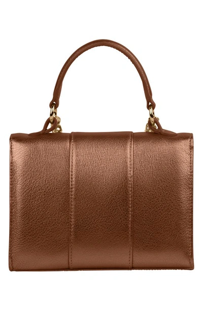 Liselle Kiss Meli Leather Top Handle Bag In Bronze