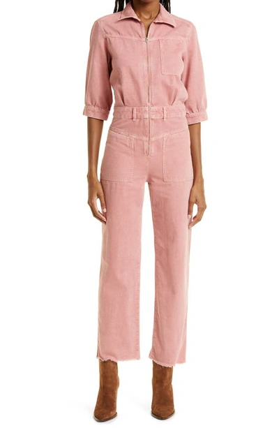 Shop Ba&sh Dova Cotton & Linen Jumpsuit In Pink