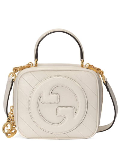 Shop Gucci White Blondie Leather Tote Bag