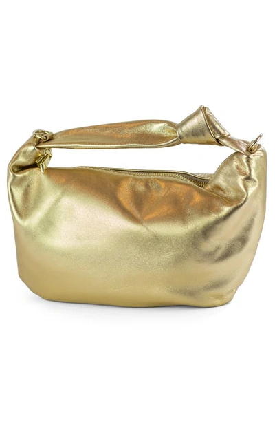 Shop Persaman New York Leather Shoulder Bag In Gold