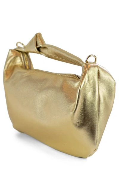 Shop Persaman New York Leather Shoulder Bag In Gold