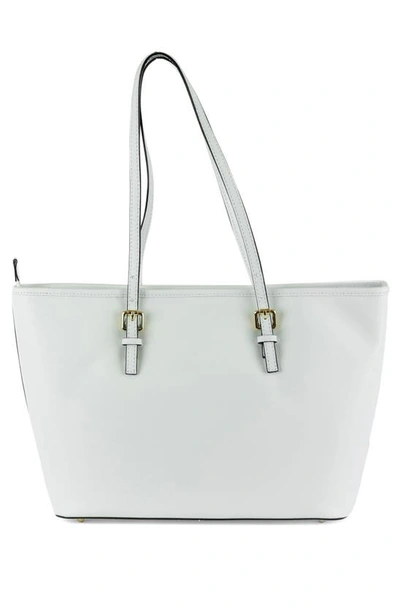 Persaman New York Pipa 67 Leather Tote In White