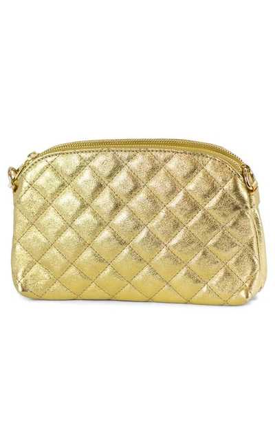 Shop Persaman New York Quilted Clutch In Gold