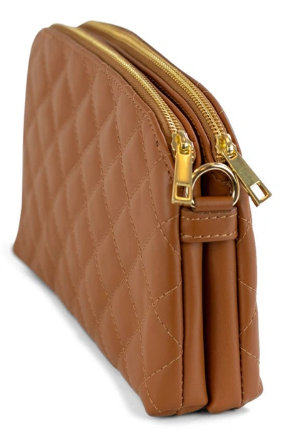 Shop Persaman New York Quilted Clutch In Saddle