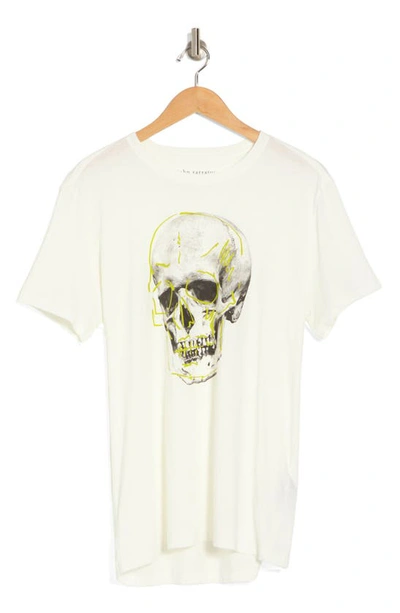 Shop John Varvatos Skull Cotton Graphic T-shirt In Salt