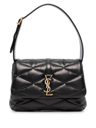Shop Saint Laurent Black Le 5 À 7 Leather Shoulder Bag