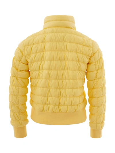 Shop Woolrich Yellow Quilted Bomber Women's Jacket