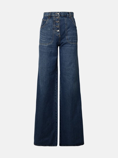 Shop Etro Navy Cotton Jeans In Blue