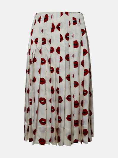 Shop Khaite 'tudi' Skirt In Ivory Cupro In Cream