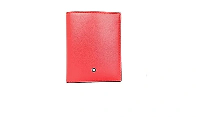 Shop Montblanc Meisterstuck Compact Wallet 6cc In Red   / Coral