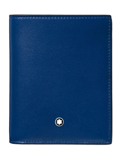 Shop Montblanc Meisterstuck Meisterstuck Blue Leather Compact Wallet
