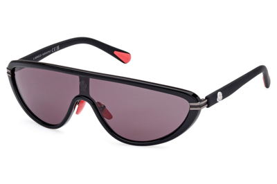 Shop Moncler Vitesse Smoke Shield Unisex Sunglasses Ml0239 01a 00 In Black