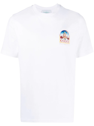 Shop Casablanca Vue De L`arche T-shirt In White