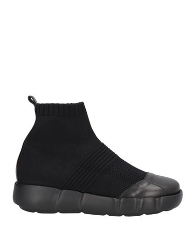Ixos Woman Sneakers Black Size 8 Textile Fibers, Soft Leather In Black