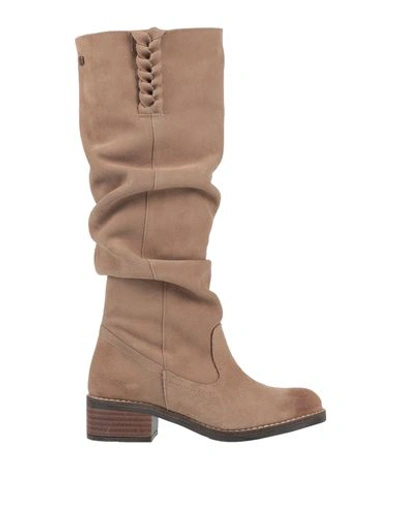 Shop Mtng Woman Boot Khaki Size 5 Soft Leather In Beige