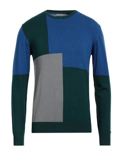 Shop Yes Zee By Essenza Man Sweater Emerald Green Size 3xl Viscose, Nylon