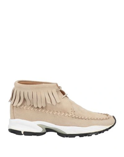 Philippe Model Woman Ankle Boots Beige Size 8 Soft Leather In Beige