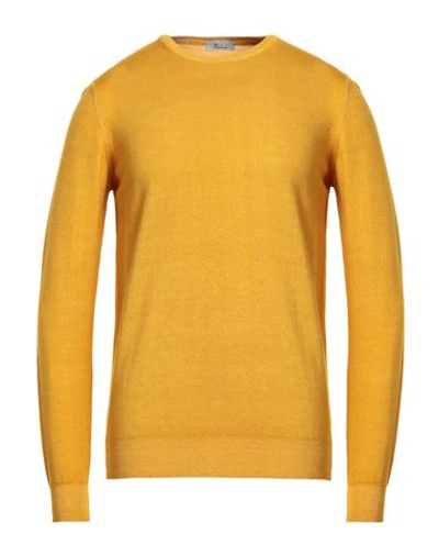 Shop Avignon Man Sweater Ocher Size Xl Merino Wool In Yellow