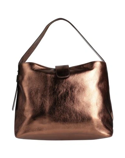 Shop Alessia Santi Woman Handbag Bronze Size - Soft Leather In Yellow