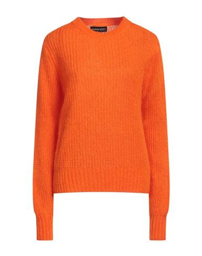 Shop Vanessa Scott Woman Sweater Orange Size Onesize Acrylic, Polyamide, Mohair Wool