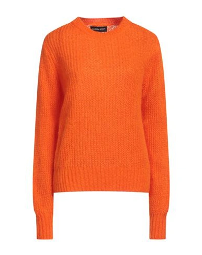 Vanessa Scott Woman Sweater Orange Size Onesize Acrylic, Polyamide, Mohair Wool In Orange